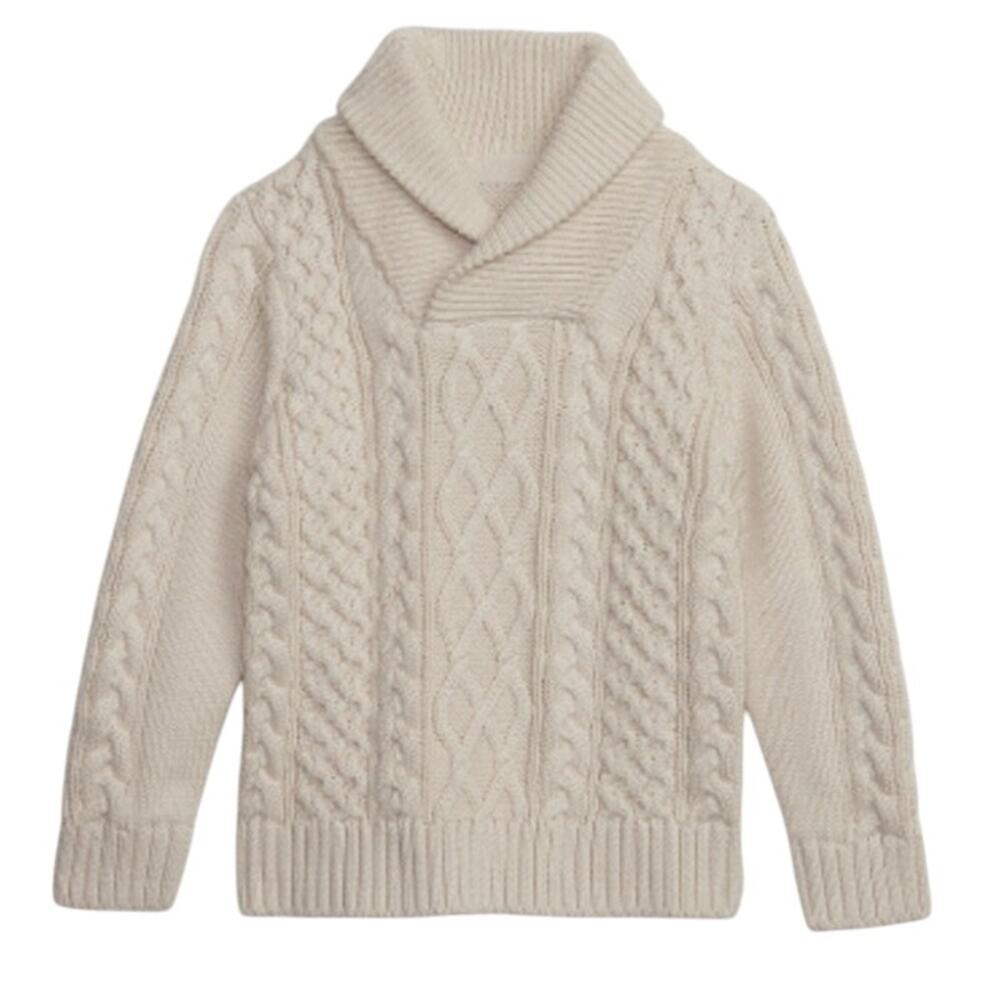 babyGap 2 Years Cable Knit Collared Sweater Cream Tan Shawl Grandpa